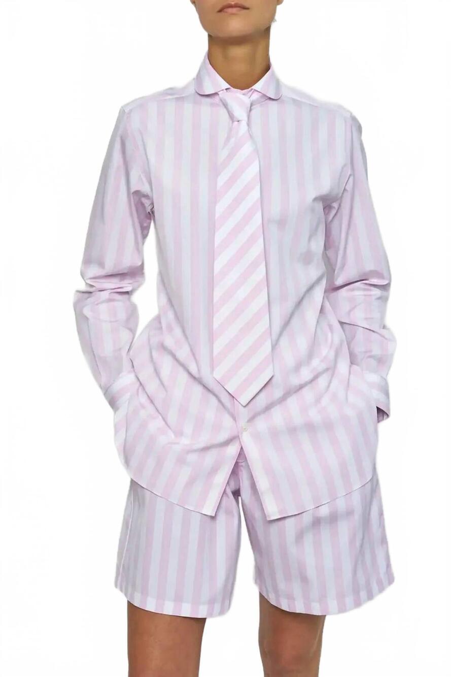 NEW SEBLINE chesmise de garcon shirt in pink/white